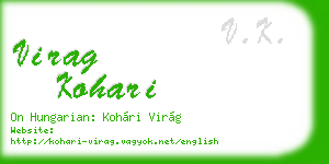 virag kohari business card